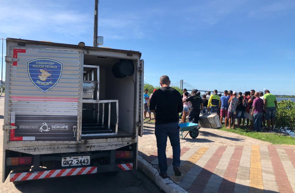 CORPO ENCONTRADO NO RIO SERGIPE / Foto: Leonardo Barreto/TV Atalaia