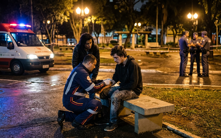 Dois jovens ficam feridos após agressão em praça da zona oeste de São Paulo