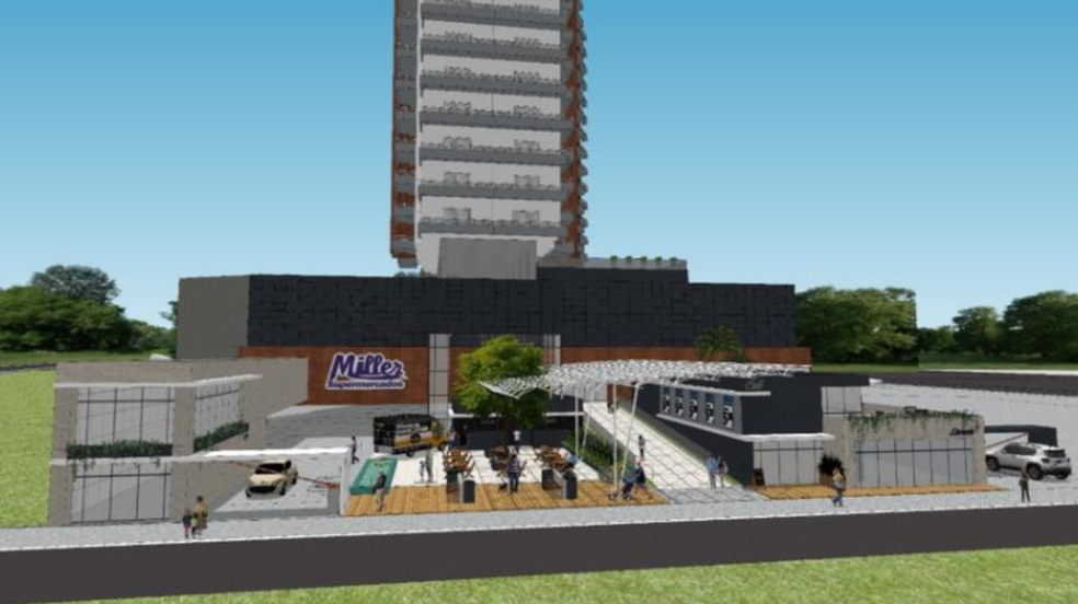 Construtora lança empreendimento residencial com supermercado dentro
