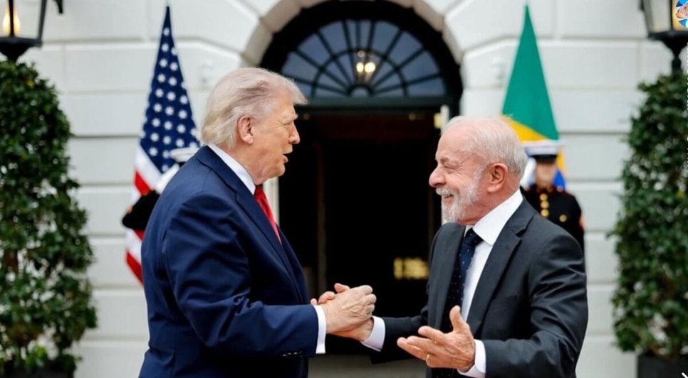 Lula e trump em reunião. Fonte: Internet