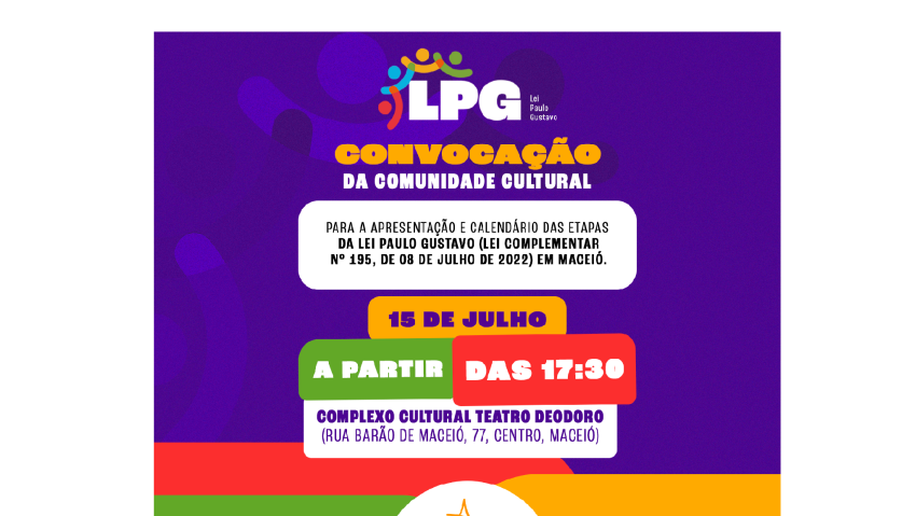 Cultura apresenta calendário da Lei Paulo Gustavo em Maceió