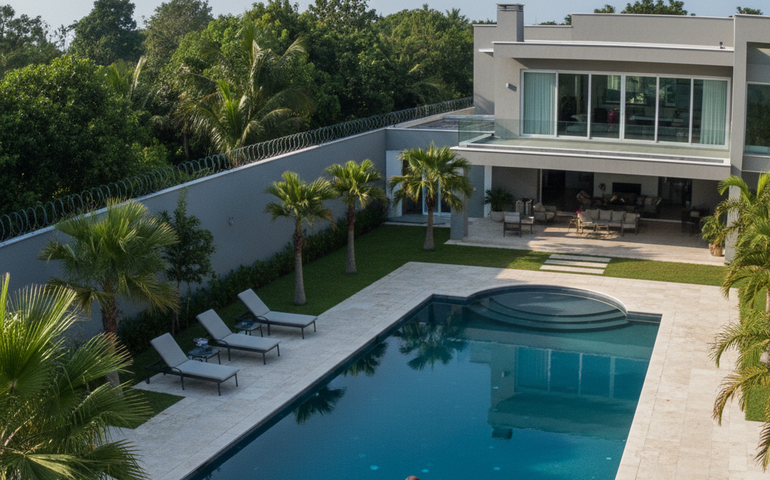 VÍDEO: imagem de drone mostra Adilsinho correndo ao redor da piscina minutos antes de ser preso