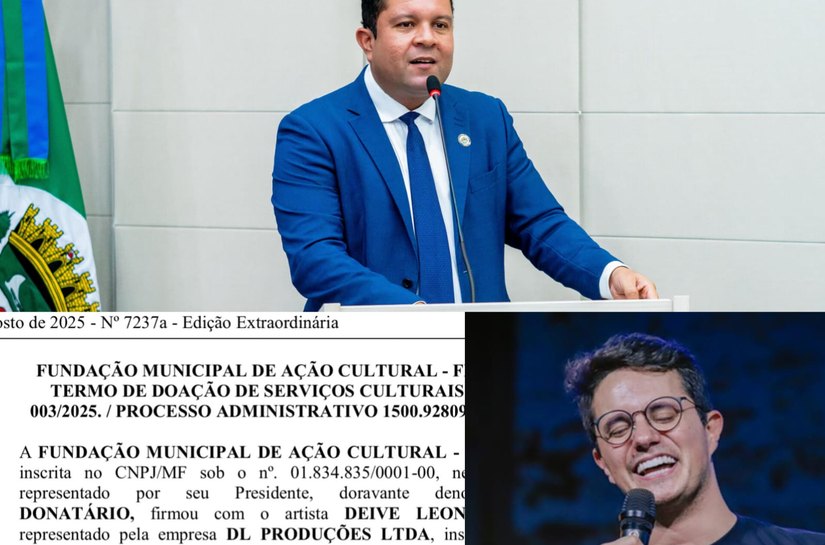 Vereador Allan Pierre parabeniza o evangelista Deive Leonardo com Moção de Aplauso após doação de cachê artístico