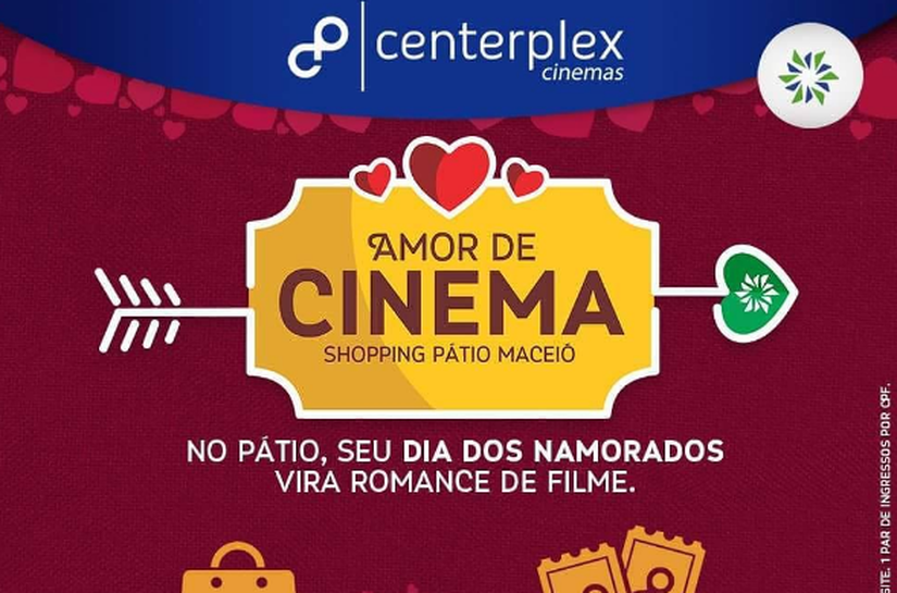 Pátio Maceió dá ingressos para filmes na promoção 'Amor de Cinema'