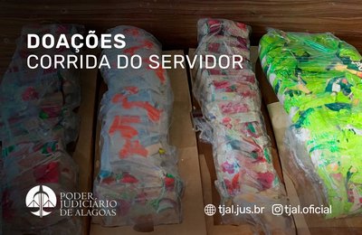 TJAL doa alimentos arrecadados na corrida das Olimpíadas do Servidor