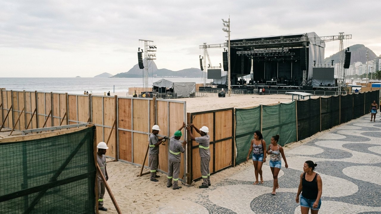 Tapume ao redor do palco de Shakira, em Copacabana, gera apreensão; entenda medida de segurança