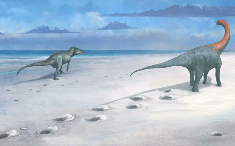 Pegadas de dinossauros de 200 milhões de anos são descobertas nos Alpes italianos (FOTOS)