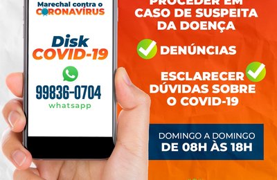 Disk Covid-19: Prefeitura dispõe de canal para que deodorenses possam tirar dúvidas