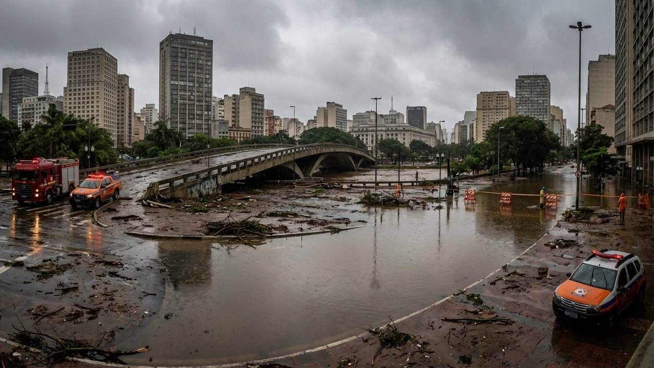 Anhangabaú registrou em 40 minutos de chuva o esperado para 11 dias, diz Prefeitura após caos em SP