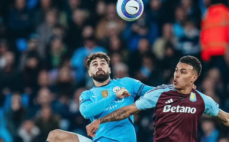 City arranca vitória no final sobre o Aston Villa e se aproxima de vaga na Liga dos Campeões