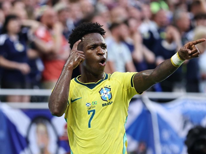 Vini Jr. brilha e Brasil se classifica em 1º com 3x0 sobre a Escócia