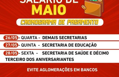 Prefeitura de Penedo inicia pagamento do salário de maio