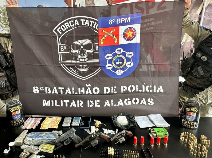 PMAL apreende arsenal e líderes de organização criminosa são neutralizados em Rio Largo