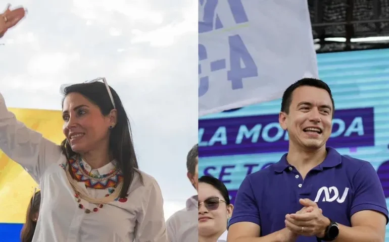 Números preliminares apontam para segundo turno entre Luisa González e Daniel Noboa no Equador