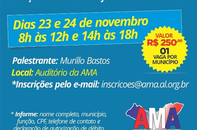 AMA oferece novo curso sobre CAUC nos dias 23 e 24 de novembro