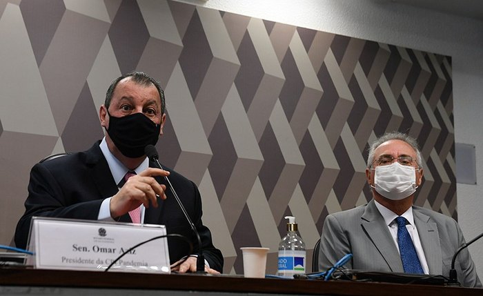 Omar Aziz é presidente e Renan Calheiros, relator da CPI da Pandemia  