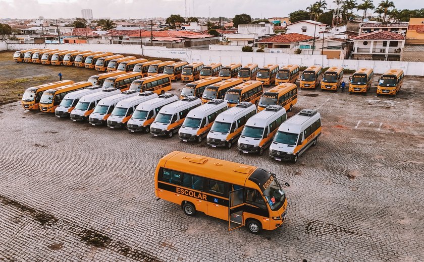 Nova frota do transporte escolar começa a trafegar em Maceió, com 250 ônibus vistoriados e aptos para circulação