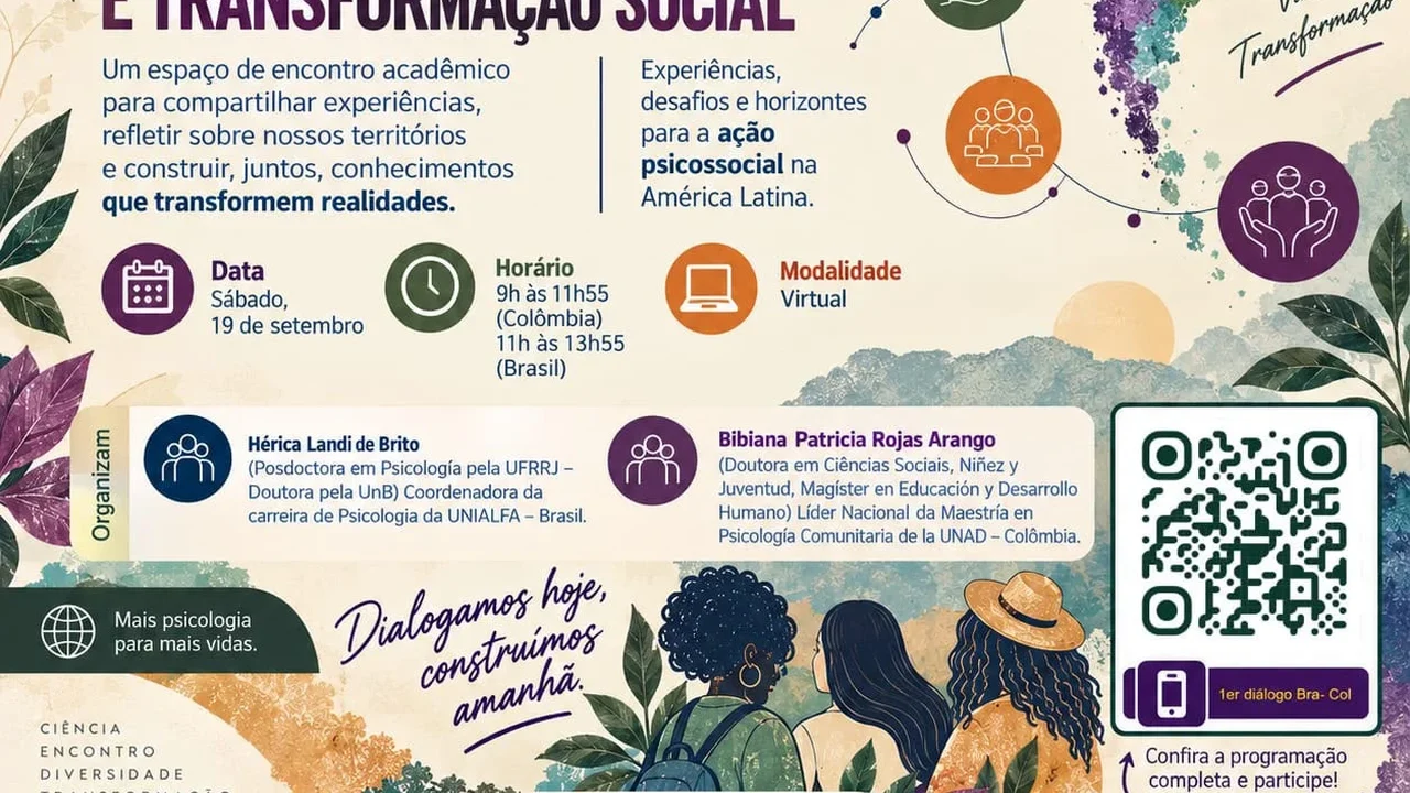 UNIALFA promove I Diálogo Latino-Americano Brasil–Colômbia sobre Psicologia e transformação social