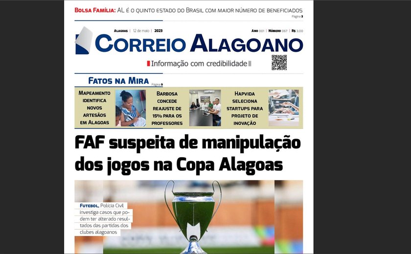 FAF suspeita de manipulação dos jogos na Copa Alagoas