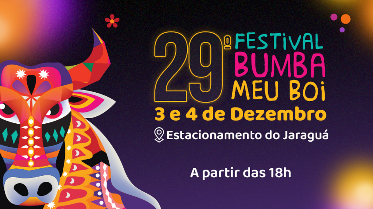 Festival Bumba meu boi acontece nos dias 3 e 4 de dezembro, no Jaraguá