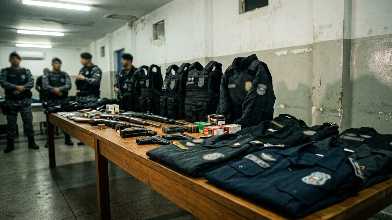 Arsenal e fardas falsas da Polícia Civil são apreendidos em operação contra o Comando Vermelho em Alagoas