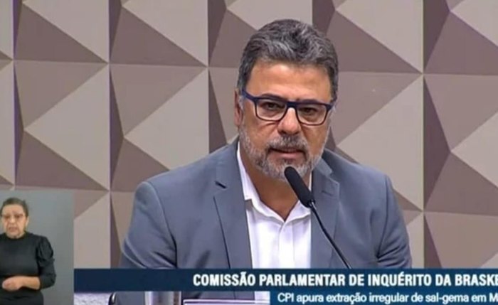 Alexandre Sampaio em depoimento à CPI da Braskem no Senado