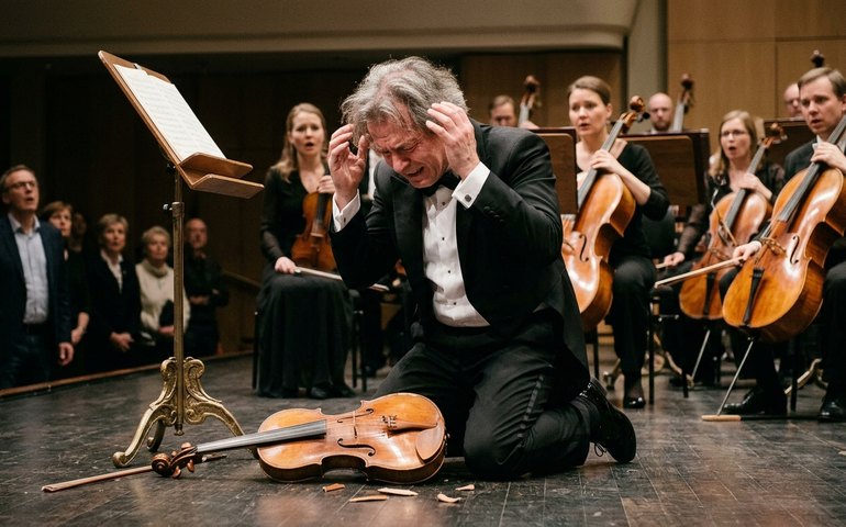 Maestro derruba violino de R$ 5 milhões durante concerto na Finlândia e interrompe apresentação