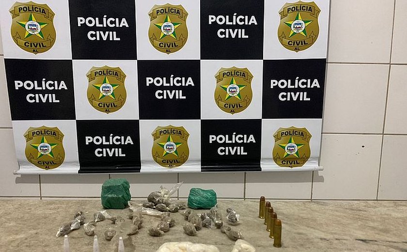 Jovem é preso suspeito de tráfico de drogas e porte ilegal de munição em Maceió