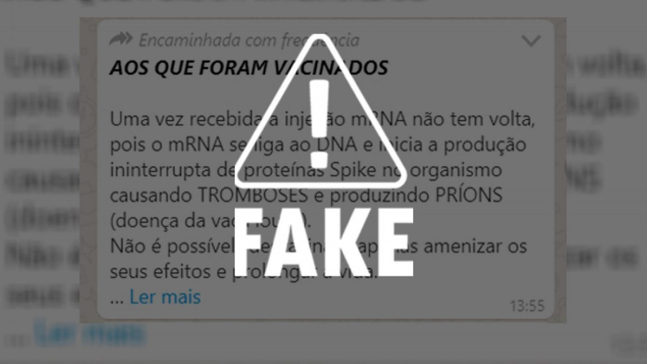 É falso que vacina contra Covid-19 tenha relação com doença da vaca louca