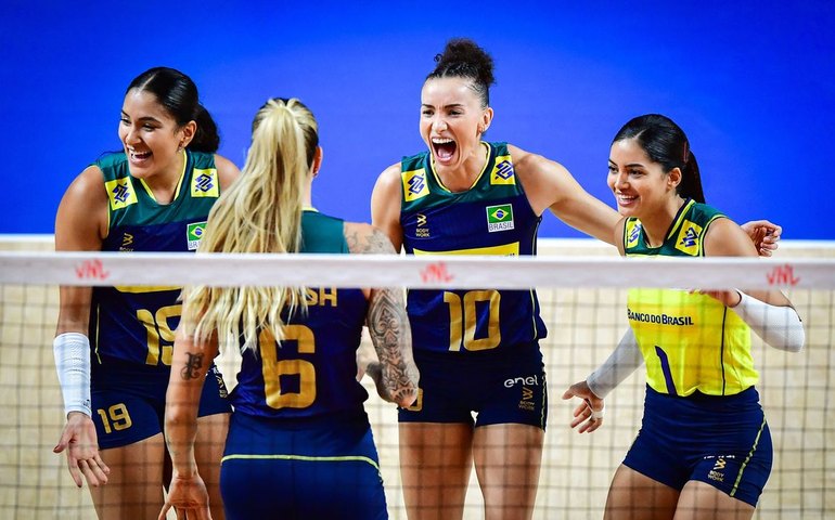 Invicto, Brasil atropela Bulgária na Liga das Nações Feminina de Vôlei