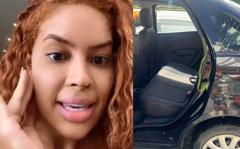 Sthe Matos fica cara a cara com cobra em carro de aplicativo