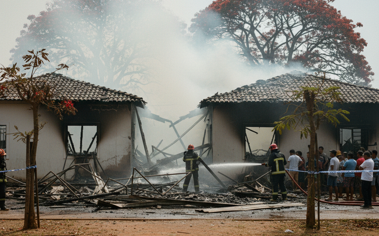 Susto no Jardim das Paineiras: incêndio atinge duas casas e deixa feridos em Arapiraca