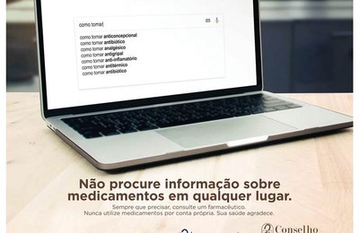 CRF/AL faz campanha sobre o risco de buscar informações de medicamentos na Internet 