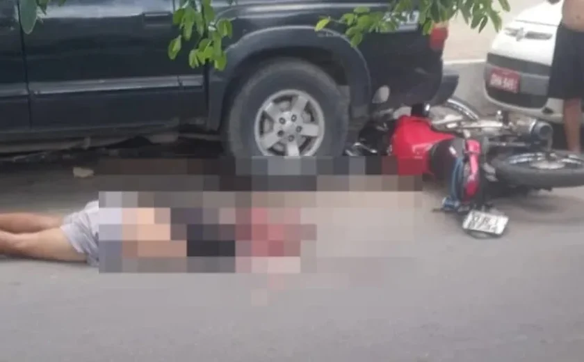 Motociclista tem cabeça esmagada após colisão com camonhão no Petrópolis