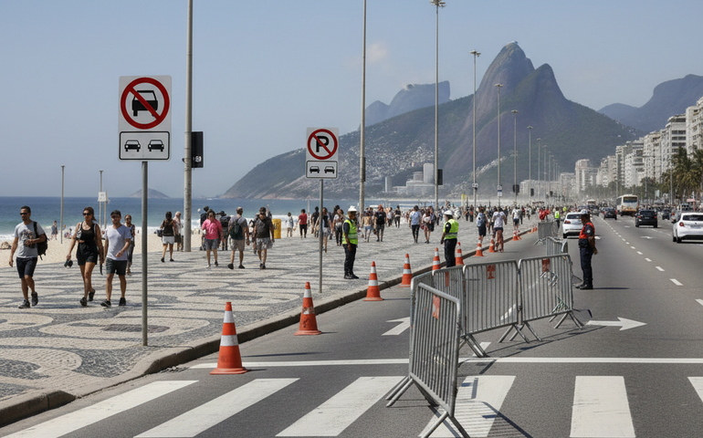 Copacabana já tem alterações no trânsito para a festa de réveillon: entenda o que muda no bairro