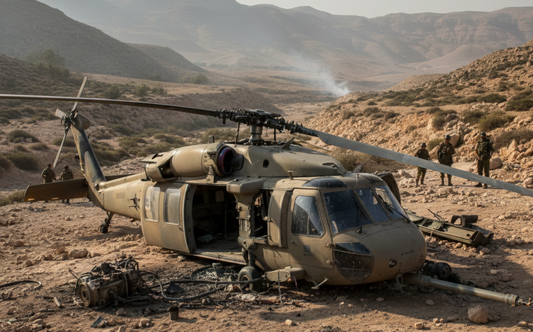 Helicóptero militar israelense cai durante transporte aéreo na Cisjordânia