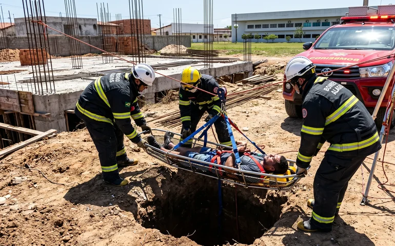 Motociclista com sinais de embriaguez cai em buraco de 2 metros em Arapiraca