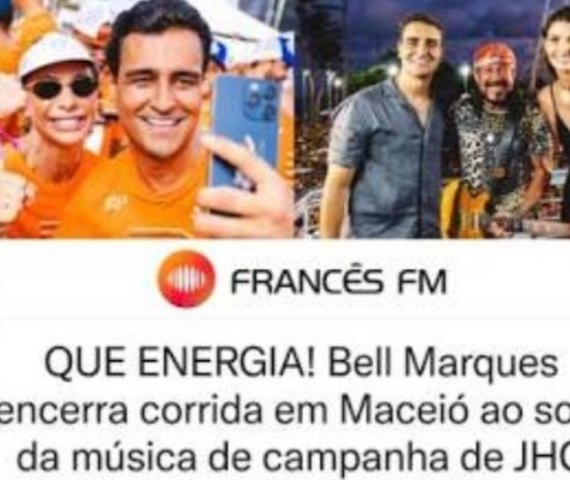 Corrida do baiano Bell Marques em Maceió se transforma em evento de campanha