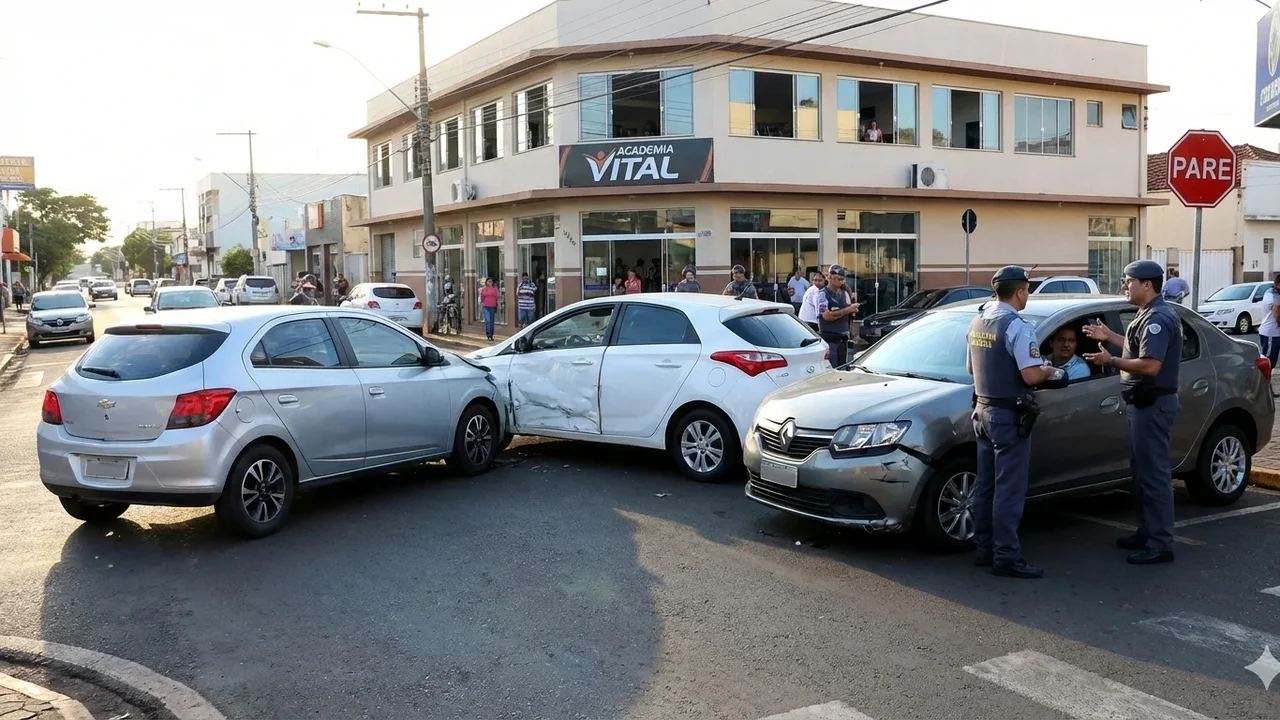 Engavetamento com três carros é registrado em Arapiraca; condutores apresentam versões conflitantes
