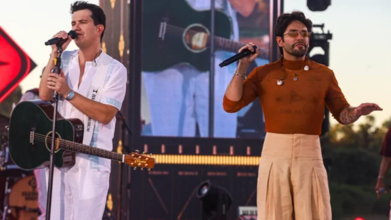 Hugo e Guilherme gravam “Colecionando Momentos” às margens do Rio Araguaia