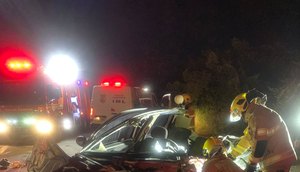 Jovem morre após colisão entre carro e ônibus em Maruim / Foto: Foto: CBM/SE