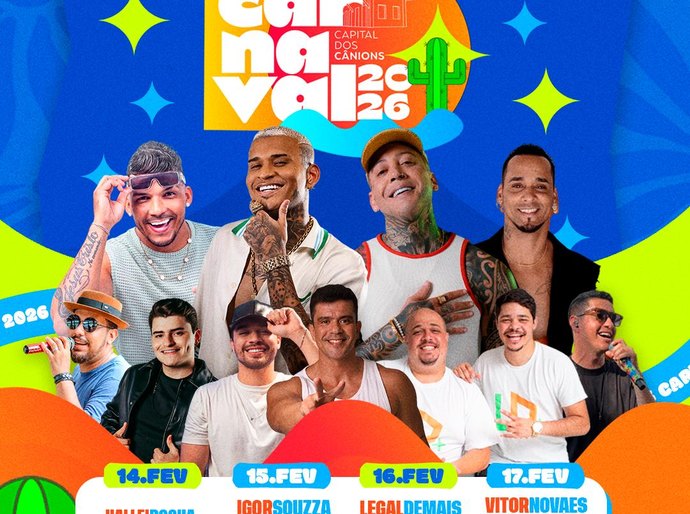 Delmiro divulga programação oficial do Carnaval 2026; Capital dos Cânions terá quatro dias de festa
