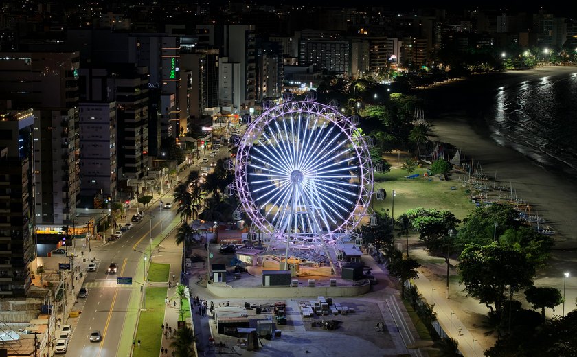 Roda Maceió inicia testes de iluminação cênica e se prepara para inauguração