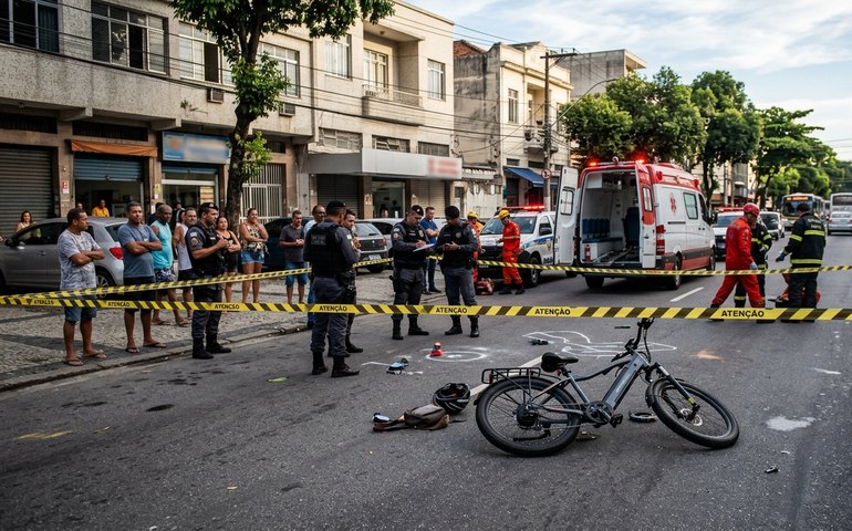 Vídeo mostra acidente fatal com bicicleta elétrica que matou mãe e filho na Tijuca