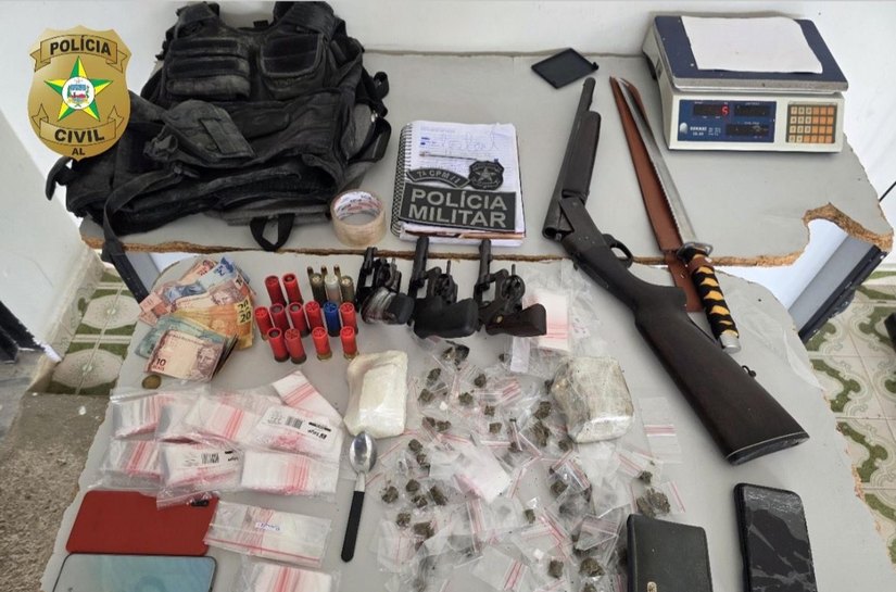 Polícia Civil prende suspeitos de homicídio em Girau do Ponciano e apreende materiais ilícitos