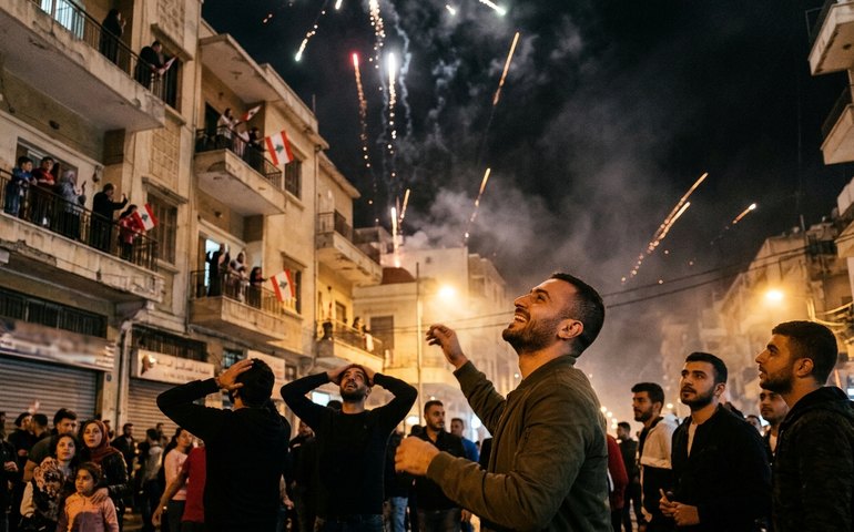 Libaneses comemoram cessar-fogo entre Israel e Hezbollah com fogos e tiros para o alto