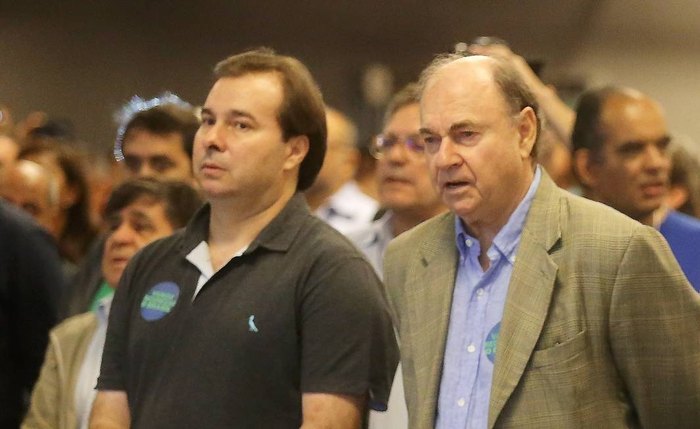 O presidente da Câmara, Rodrigo Maia, e o ex-prefeito Cesar Maia