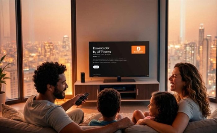 Família assistindo TV