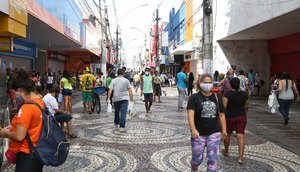 CENTRO POPULAÇÃO MÁSCARA PANDEMIA / Foto: Marcelle Cristinne