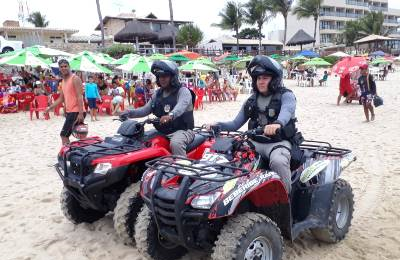PM inicia patrulhamento ostensivo com quadriciclos nas praias da Barra de São Miguel